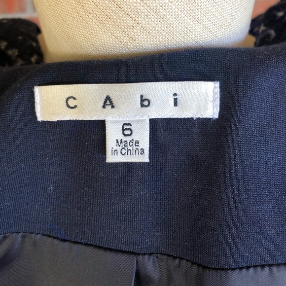 Cabi Navy Blazer, Jacquard Jacket, Sz 6 - Picture 7 of 8